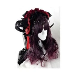 PARRUCCA MOSSA LUNGA MELANZANA