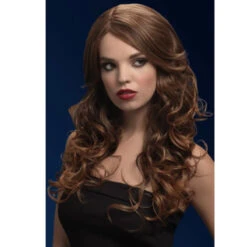 PARRUCCA CASTANA LUNGA MOSSA NICOLE 66CM