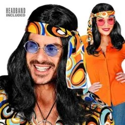 PARRUCCA LISCIA MORA CON FASCIA HIPPIE